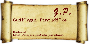Györgyi Pintyőke névjegykártya